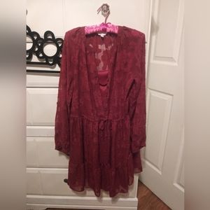 LC LAUREN CONRAD BURGUNDY DRESS